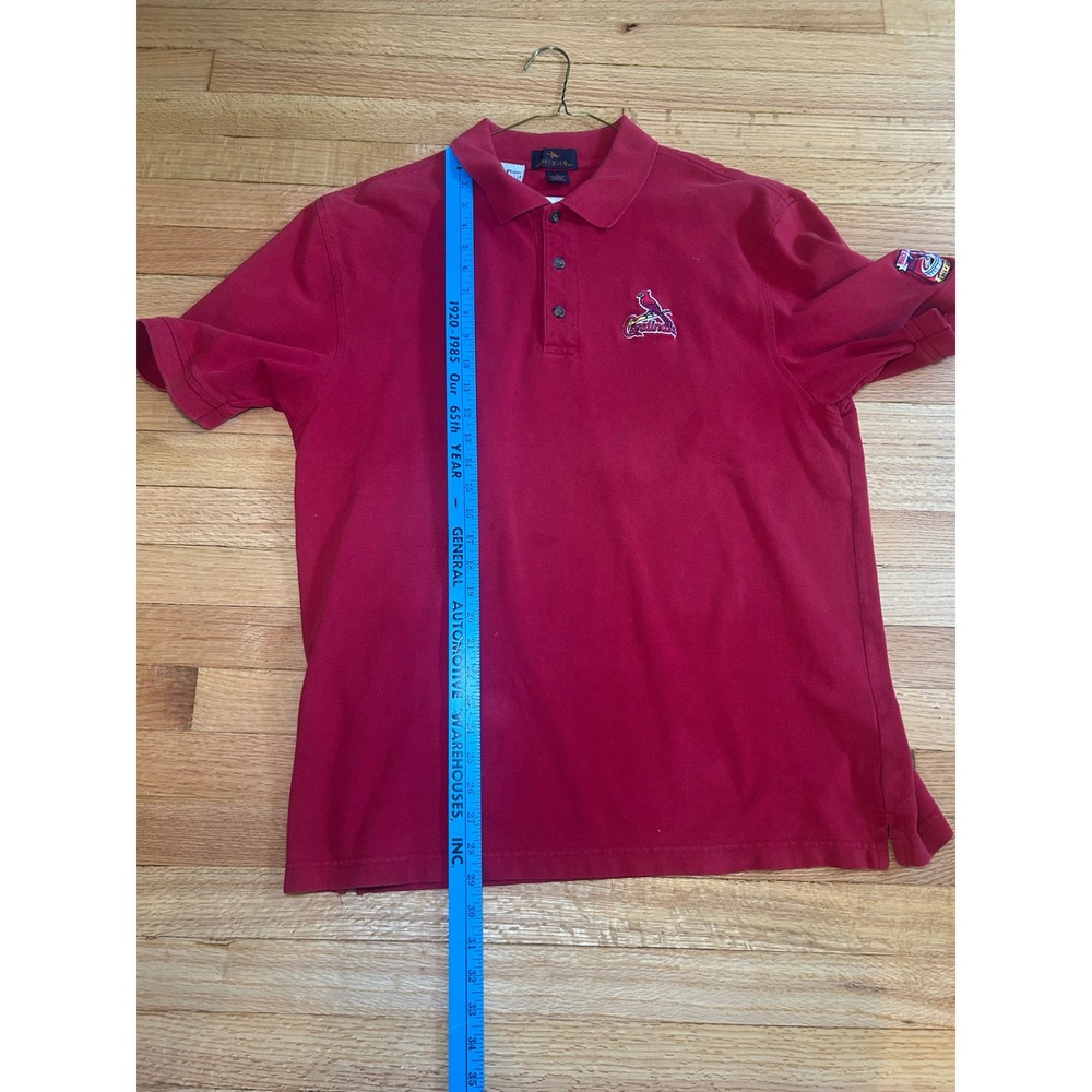 Antigua St Louis Cardinals Mens Red Polo Shirt Busch Stadium Final Season Large - Picture 3 of 8